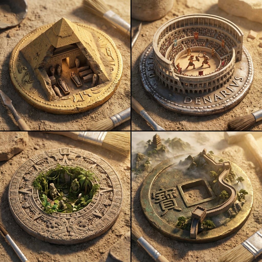 Architectural Diorama Coin Art Grid Prompt