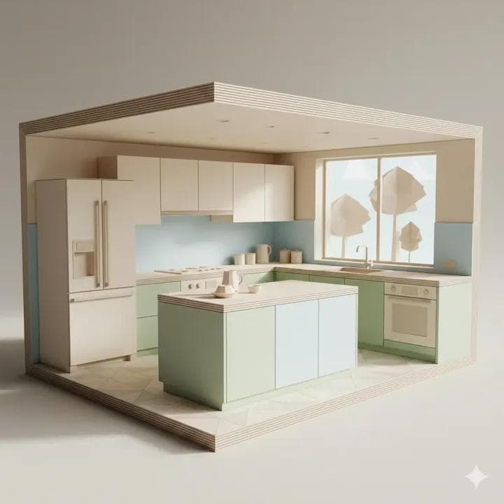 Origami Kitchen Cutaway
