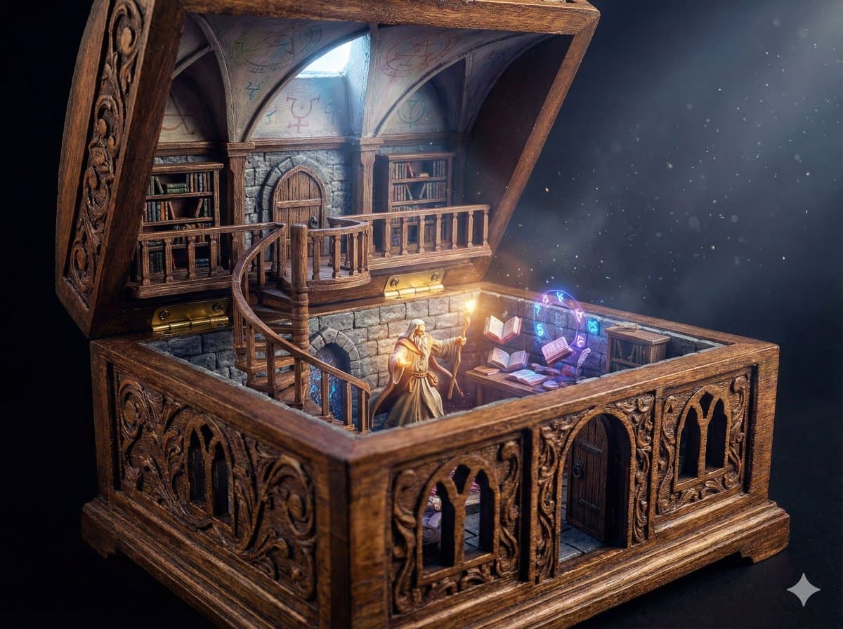 Wizard in a Box Miniature Diorama