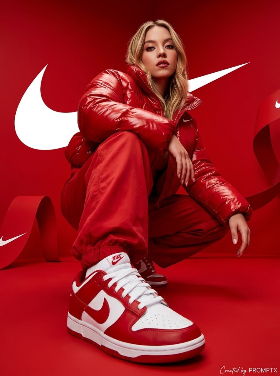 Hyper-Realistic Streetwear Campaign in Red