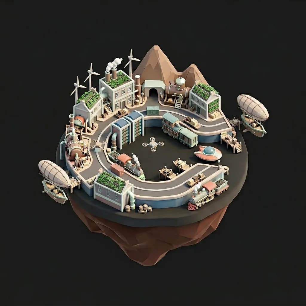 Logo to Floating Island Architectural Concept (4 Eras)