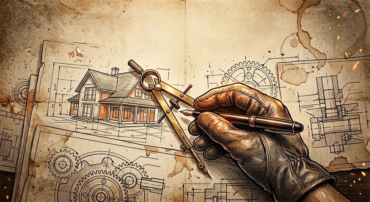 Vintage Technical Illustration Macro Shot