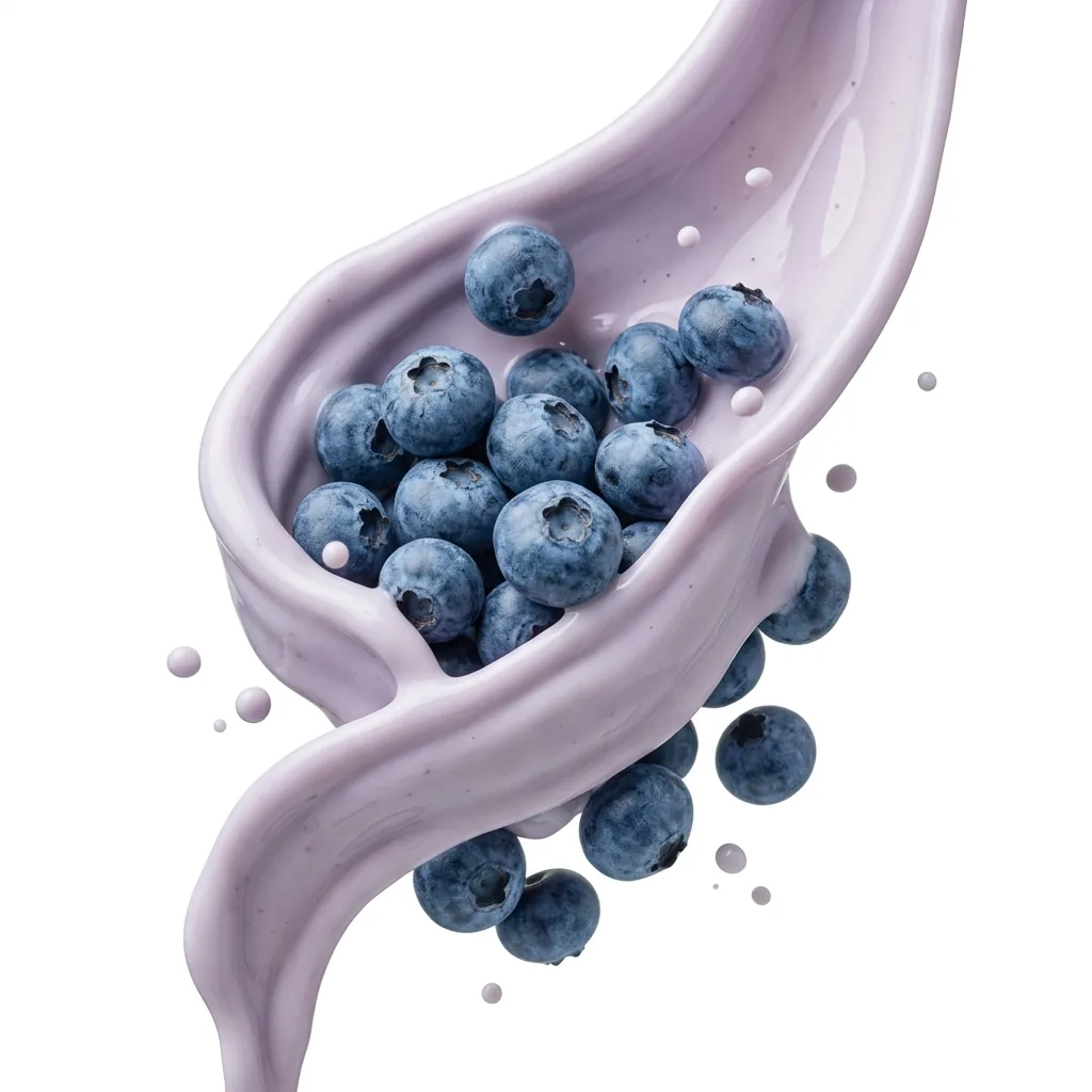 Macro Food Photography of Blueberries and Yogurt